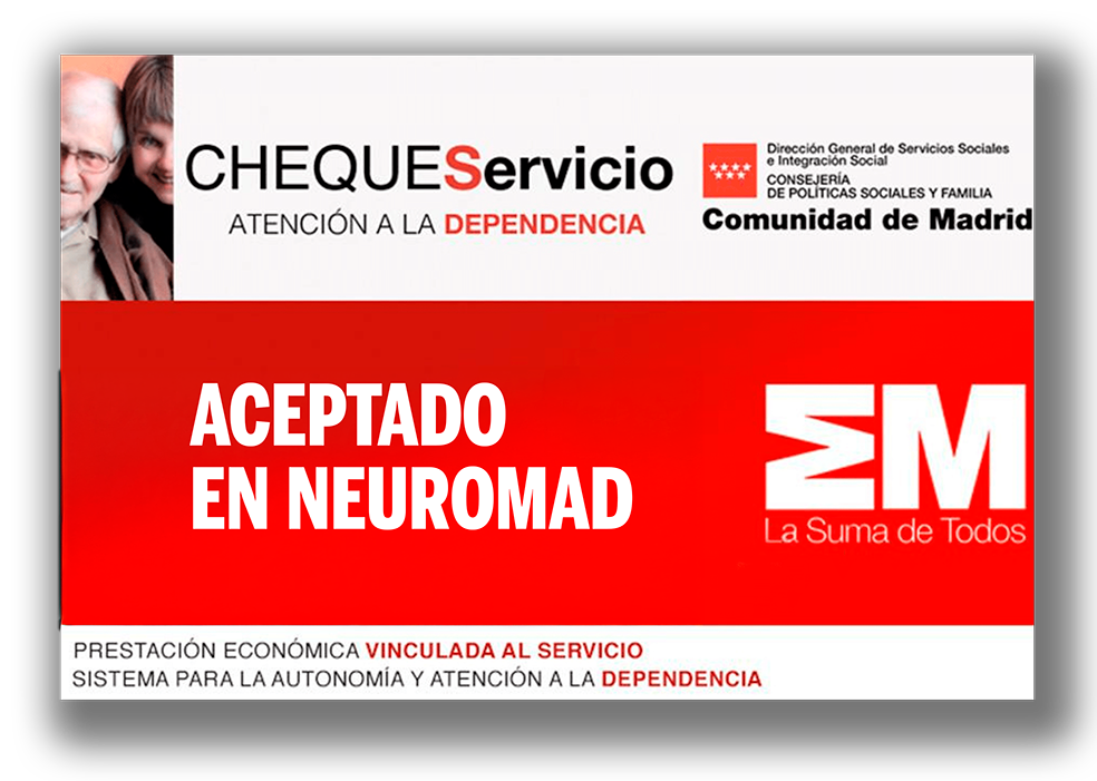 Cheque Servicio de la Comunidad de Madrid aceptado en Neuromad